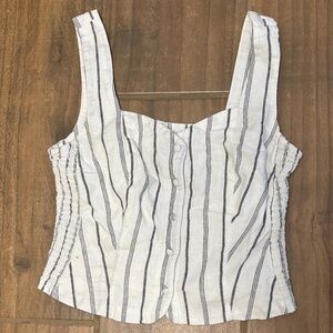 Old Navy Black and White Striped Tank Top